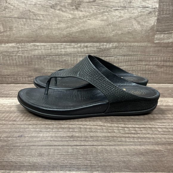 FitFlop Thong Flip Flops Black Womens US Size 7 EUR 38 17STV09 Sandals - Picture 3 of 10